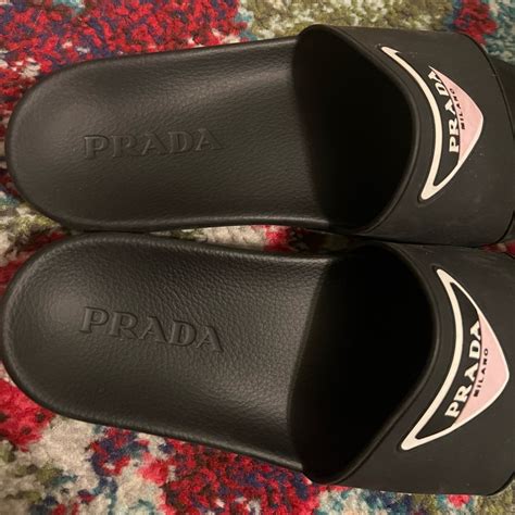 women's prada pool slides|prada fluffy slides.